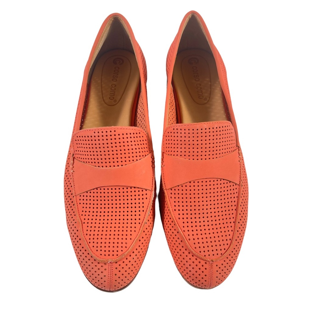 Corso Como Carlynee Coral Leather Slip-On Loafers Size 8.5 - 9